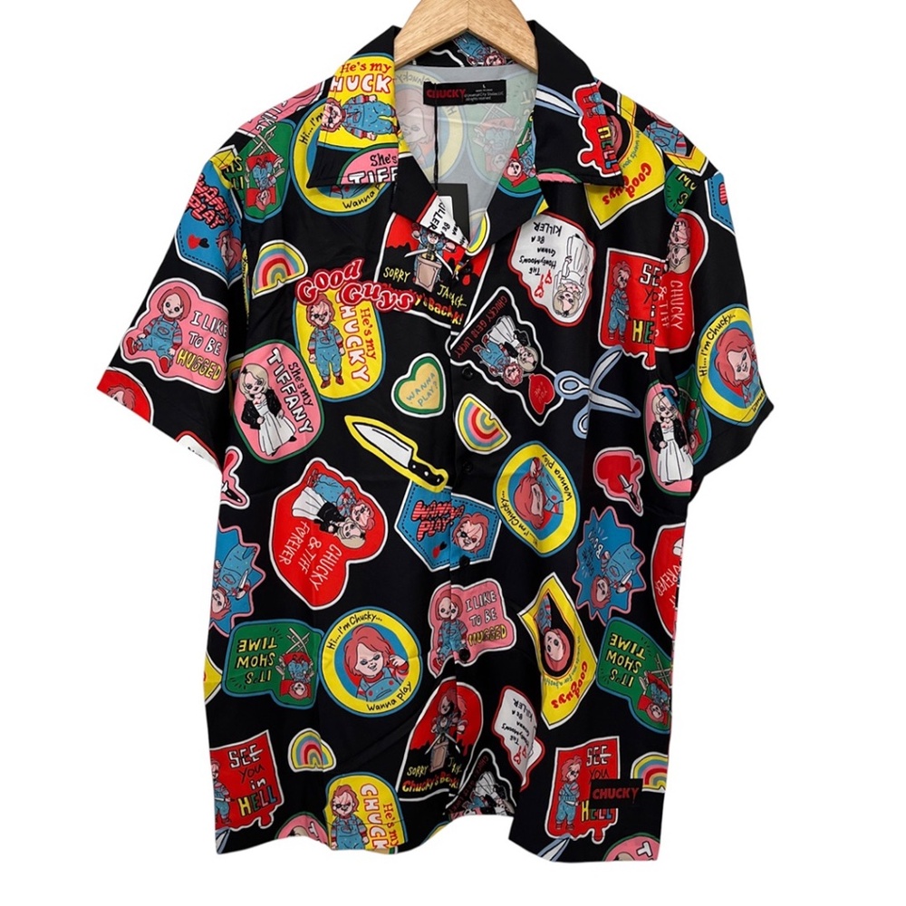 NWT Chucky Button Up Short Sleeve Shirt Men's Large